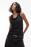 Topshop Twist Strap Sleeveless Top In Black In Black