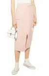 Topshop Utility Midi Skirt In Pink In Pink