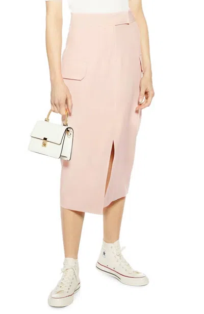 Topshop Utility Midi Skirt In Pink