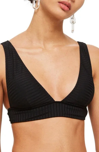 Topshop Wide Ribbed Triangle Bikini Top