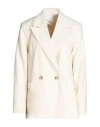Topshop Woman Blazer Ivory Size 8 Polyester, Viscose, Elastane In White