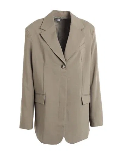 Topshop Woman Blazer Military Green Size 6 Polyester, Elastane