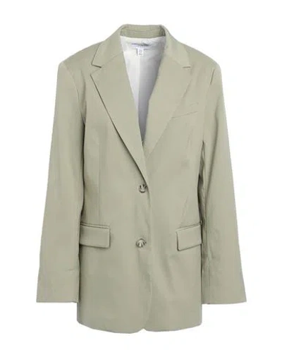 Topshop Woman Blazer Sage Green Size 12 Polyester, Viscose, Elastane