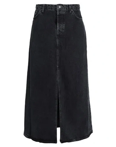 Topshop Woman Denim Skirt Black Size 10 Cotton