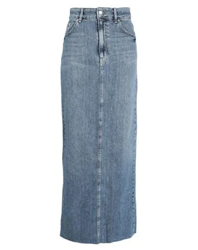 Topshop Woman Denim Skirt Blue Size 6 Cotton, Elastomultiester