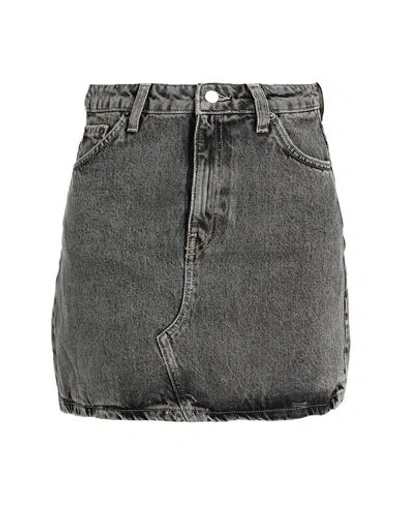 Topshop Woman Denim Skirt Grey Size 0 Cotton