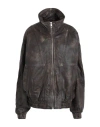 Topshop Woman Jacket Dark Brown Size 12 Goat Skin In Brown