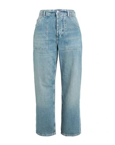 Topshop Woman Denim Pants Blue Size 32w-30l Cotton