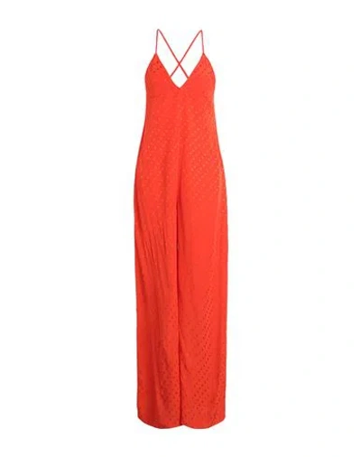 Topshop Woman Jumpsuit Orange Size 12 Viscose