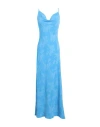 Topshop Woman Long Dress Azure Size 12 Polyester In Blue