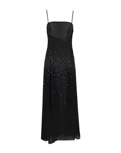 Topshop Woman Long Dress Black Size 12 Polyester