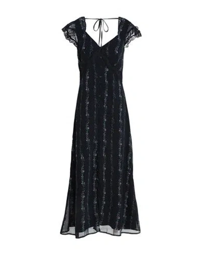 Topshop Woman Long Dress Midnight Blue Size 12 Polyester