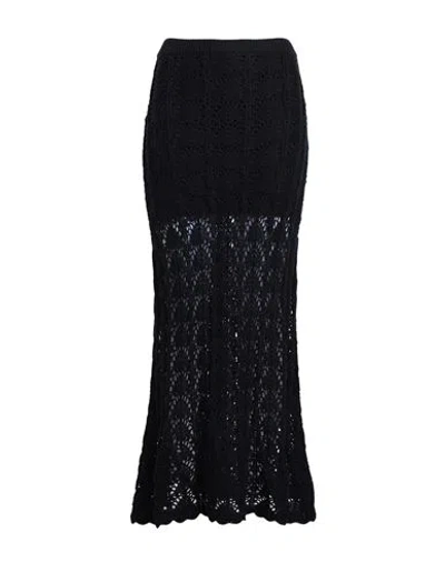 Topshop Woman Maxi Skirt Black Size 12 Acrylic, Cotton