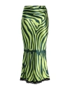 Topshop Woman Long Skirt Acid Green Size 0 Viscose In Green
