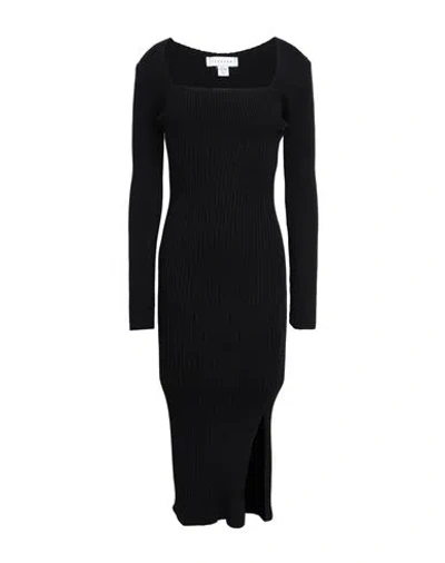 Topshop Woman Midi Dress Black Size 8 Viscose, Polyester, Nylon