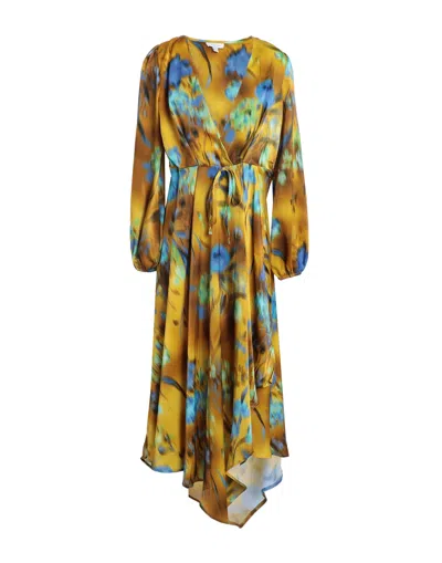 Topshop Midi Dresses In Yellow