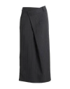 Topshop Woman Midi Skirt Lead Size 10 Polyester, Viscose In Grey
