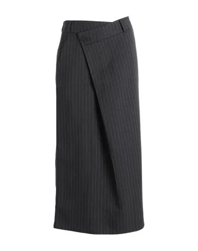 Topshop Woman Midi Skirt Lead Size 10 Polyester, Viscose In Grey
