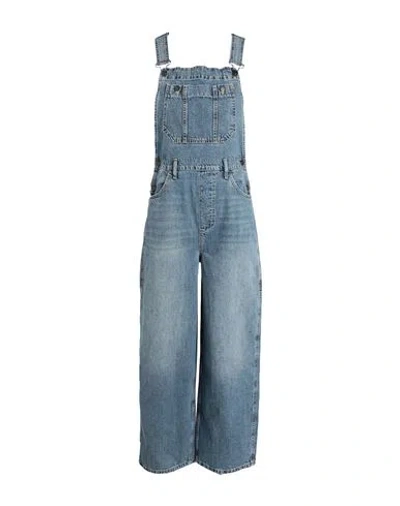 Topshop Woman Overalls Blue Size 10 Cotton