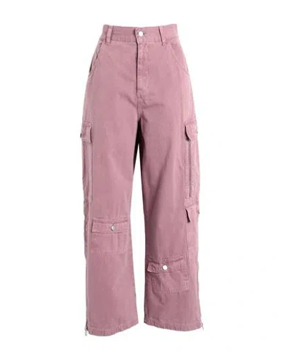 Topshop Woman Pants Mauve Size 12 Cotton In Purple