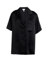 Topshop Woman Shirt Black Size 8 Polyester, Elastane In Black
