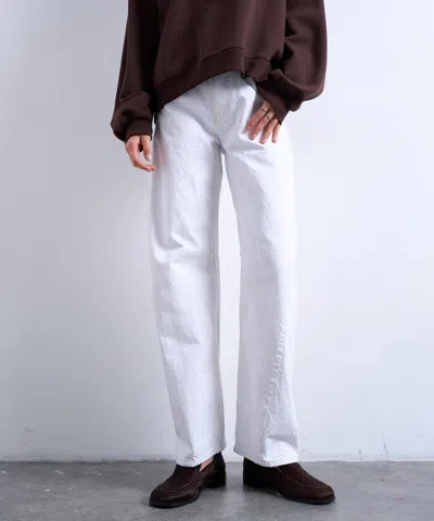 Topshop Women's Barrel Mid-rise Jeans In Ecru In White