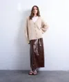Topshop Women's Beige Knitted Premium Alpaca Cardigan In Multi