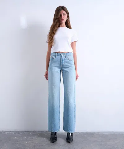 Topshop Women's Bleach Ember Low-rise Wide-leg Jeans In White