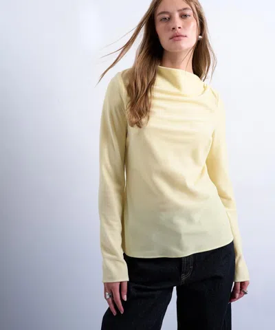 Topshop Cowl Neck Velvet Top In Multi