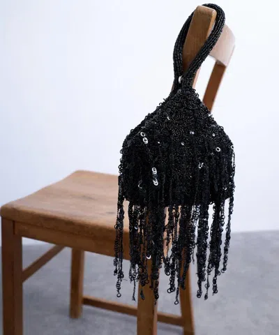 Topshop Women's Giana Black Sequin Tassel Grab Bag