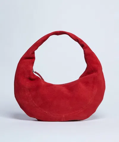 Topshop Women's Red Cian Suede Scoop Grab Bag