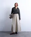 Topshop Women's Taupe Heavy Twill Full Circle Midi Skirt In Neutral