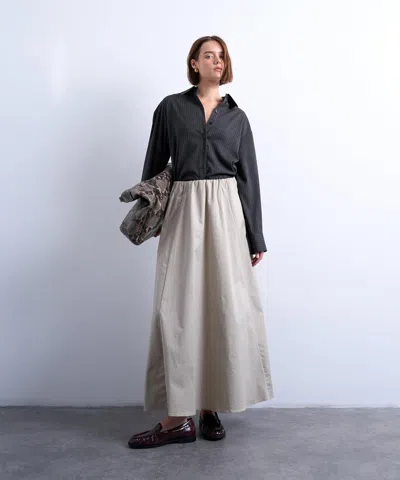 Topshop Women's Taupe Heavy Twill Full Circle Midi Skirt In Neutral