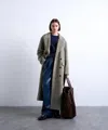 Topshop Women's Three Button Wool Blend Brushed Coat In Gray