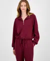 Topson Downs Juniors' Half-zip Scuba Sweatshirt In Burgundy