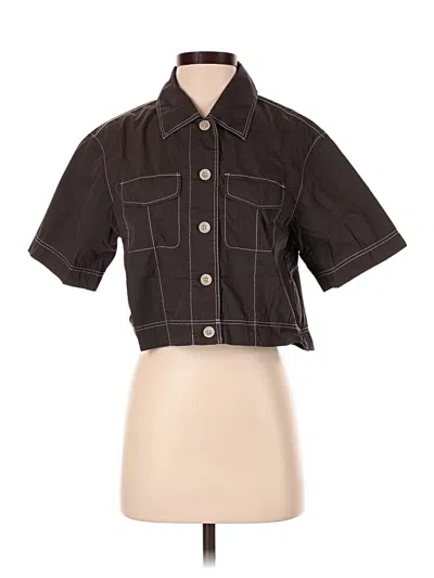 Pre-owned Topten Short Sleeve Button Down Shirt In Brown