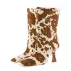 TORAL ANIMAL PRINT LEATHER ANKLE BOOTS IN COW PRINT LEATHER