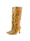 Toral Leather Bibi Boots In Beige Animal Print In Multi