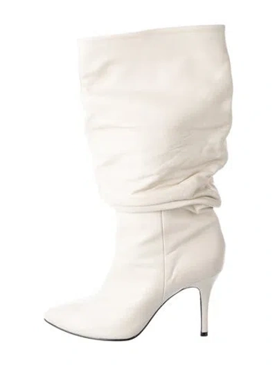 Pre-owned Toral Leather Slouch Boots In Neutral