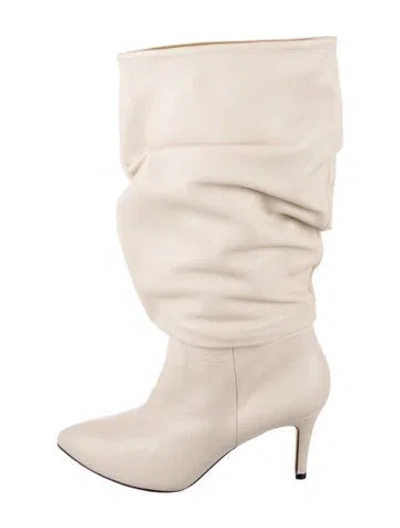 Pre-owned Toral Leather Slouch Boots In Neutral
