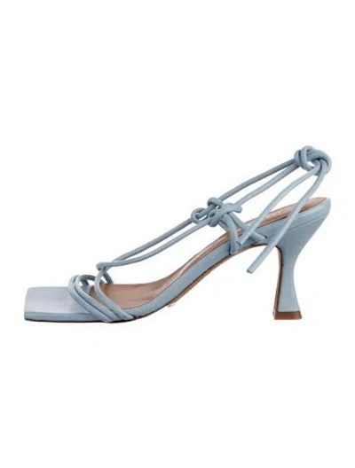 Pre-owned Toral Leather T-strap Sandals In Blue