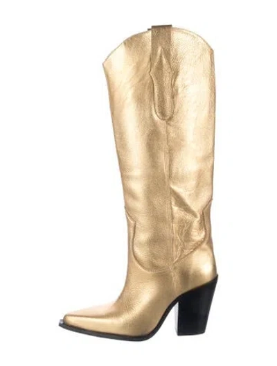 Pre-owned Toral Leather Western Boots In Gold