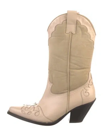Pre-owned Toral Leather Western Boots In Neutral