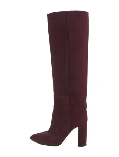 Pre-owned Toral Suede Boots In Burgundy