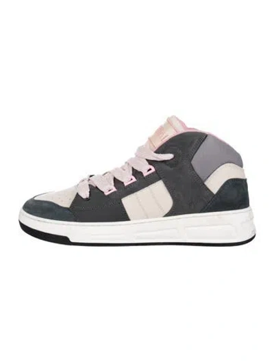 Pre-owned Toral Suede Colorblock Pattern Sneakers In Multicolor