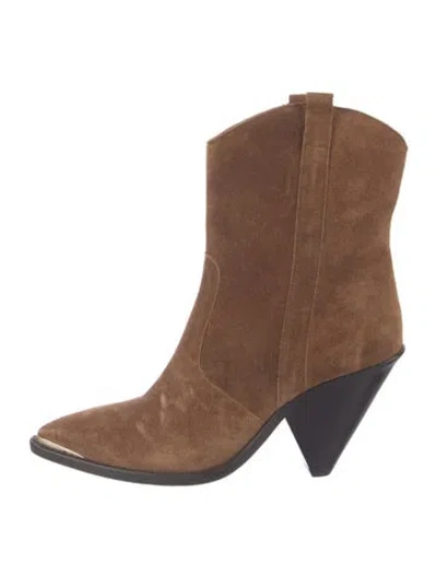 Pre-owned Toral Suede Western Boots In Brown