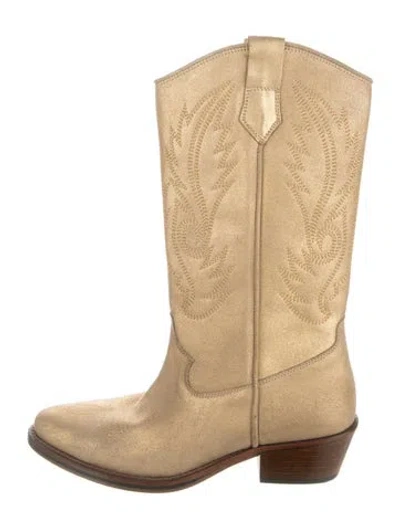 Pre-owned Toral Suede Western Boots In Neutrals