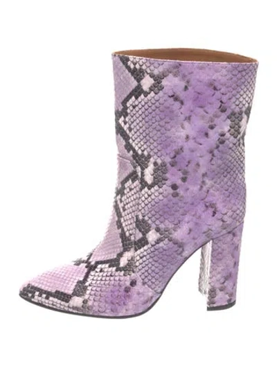 Pre-owned Toral Water Snake Animal Print Boots In Purple