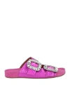 Toral Woman Sandals Fuchsia Size 9 Leather In Pink