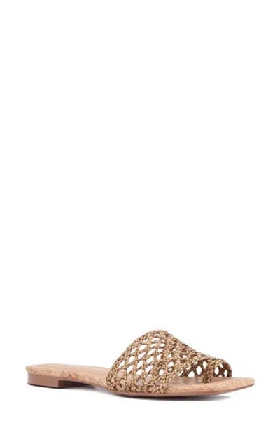 Torgeis Bronze Woven Slide Sandal